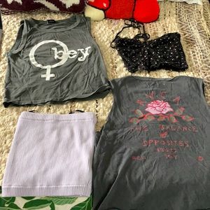 RVCA, Obey, Billabong tops for cheap(xs,s)